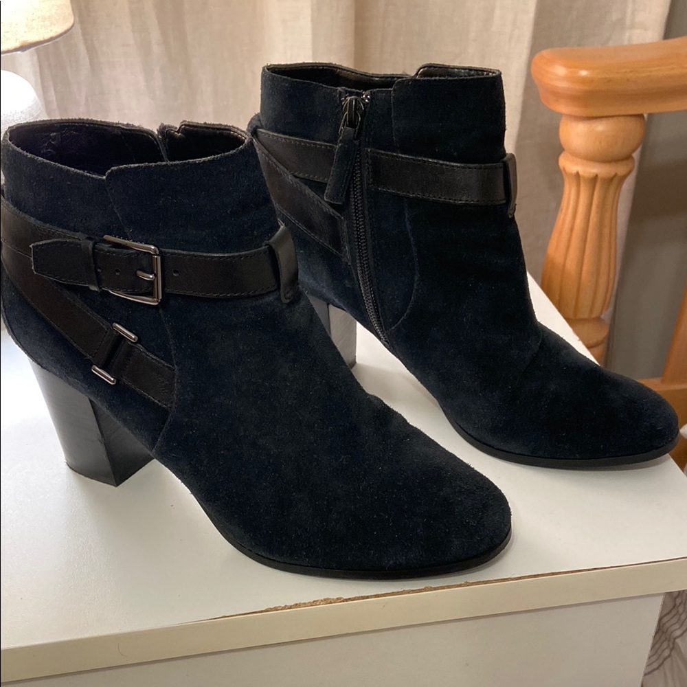 Cole Haan Black Suede Ankle Boots
